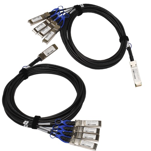 Câble de données 3m 40G QSFP+ - 4x 10G SFP + DAC Cable 30AWG passive Breakout PULLTAB - Photo 5/6