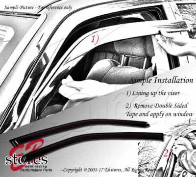 Tape-On Rain Guard Window Visor Dark Grey 2pcs For 2007-2013 Mini Cooper Tape-On Rain Guard Window Visor Dark Grey 2pcs For 2007-2013 Mini Cooper