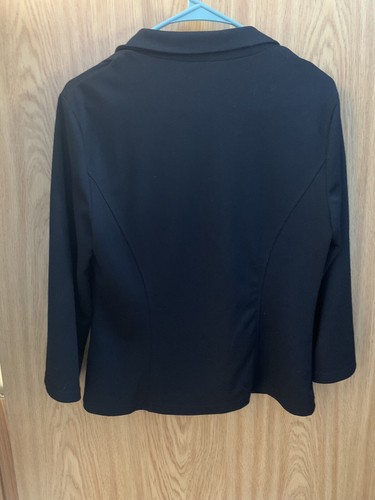 Spense Womens Size L Black Fabric 3/4 Length Sleeves Jacket Blazer Style - Picture 3 of 4