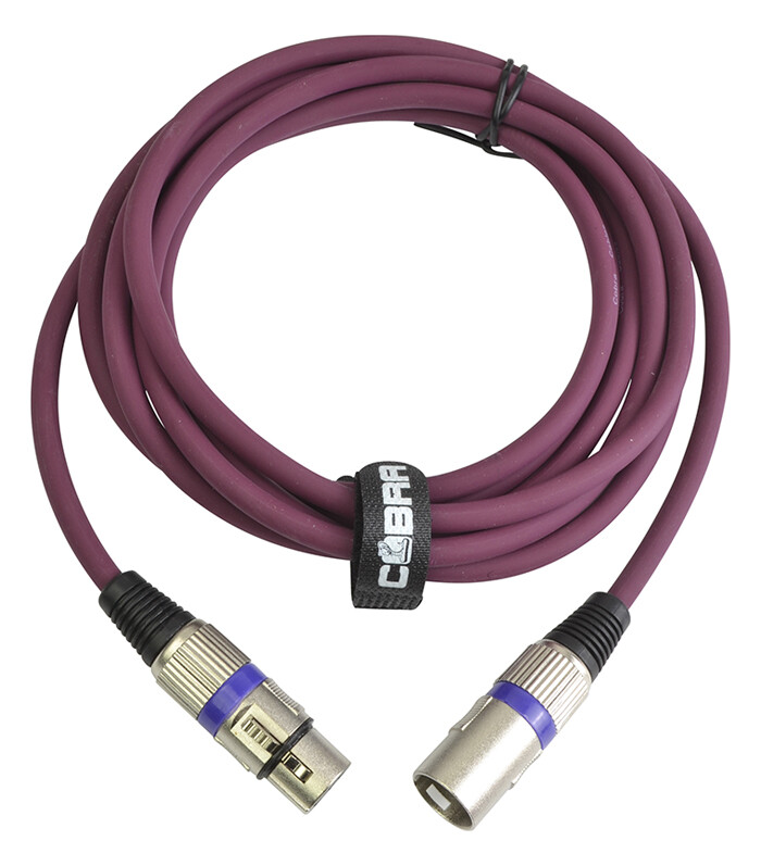 10x XLR Mic Audio Cables 3 Metre Leads Bulk Packed Purple eBay