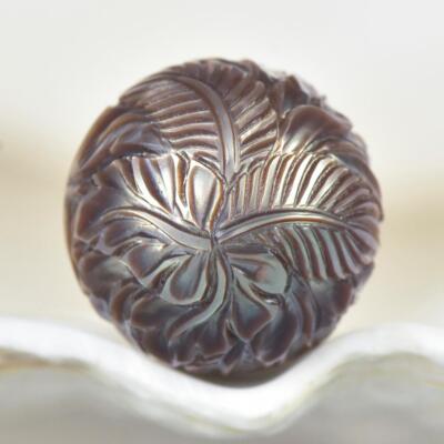 Perle De Culture Tahiti Noire Sculptée Ronde - 13.55mm - 3.23g (16.15 Carats) - Neuf