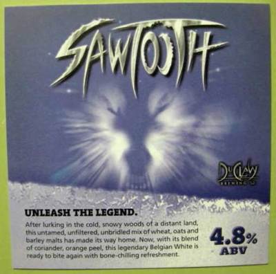 SAWTOOTH BELGIAN WHITE ALE 5X5 inch Beer COASTER, Mat, DuClaw Brewing, Maryland