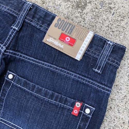 VTG Southpole Jeans Mens 34x32 Blue Baggy Red Tab Wide Leg Y2k Skater Hip Hop - Picture 11 of 16