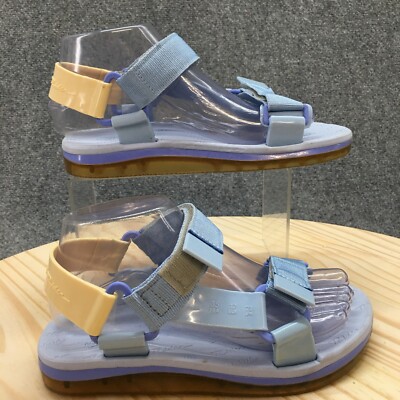 Melissa Sandals Womens 6 Papete Rider Strappy Blue Hook & Loop Comfort Open