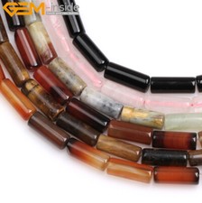 6x16mm Tube Cylinder Natural Stone Beads For Jewlery Making 15" Wholesale Beads
