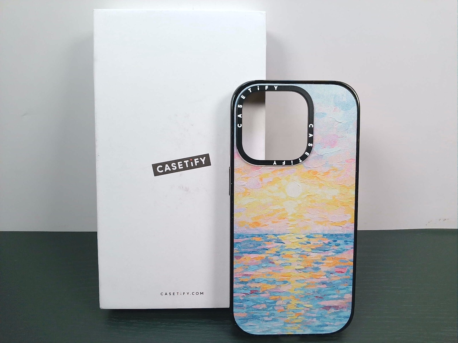 CASETiFY Impact Case for iPhone 15 Pro in Frosted Sunset Clear Black Open Box-image