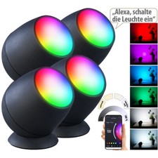 4er-Set WLAN-Stimmungsleuchten, RGB-CCT-LEDs, 210lm, 2,2W, USB,schwarz