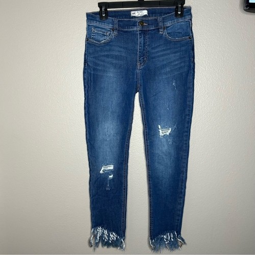 Free People Great Heights distressed frayed hem skinny jeans size 27 - Picture 2 of 9