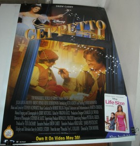 Rolled Disney Video Geppetto Movie Poster Life Size Tyra Banks W Lindsay Lohan Ebay