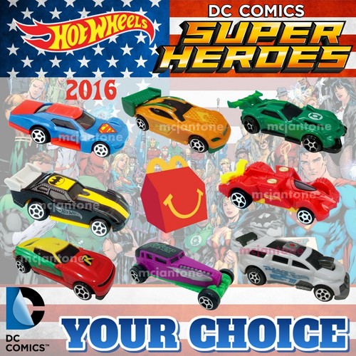 McDonalds 2016 HOT WHEELS Mattel DC SUPERHEROES Superheldenauto IHR Spielzeug WAHL - Bild 1 von 15