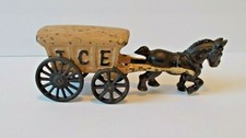 Cast Iron Horse Drawn ICE Wagon Toy