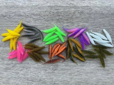 TROUT AREA BAIT'S 10x Trout Worm Feinripp 3,5 cm oder 5 cm Gummiköder Forelle 12 Aromen Trout Area