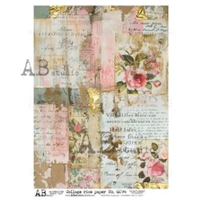 Shabby Floral | A4 Rice Paper | Paper for Decoupage | AB Studios