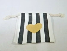Gold Heart Striped Party Favor Bags 10 pack TF