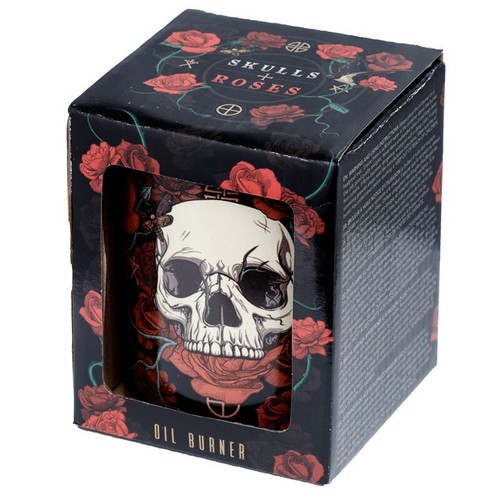 Skulls & Roses Printed Ceramic Oil Burner - Brand New & Boxed - Picture 3 of 3