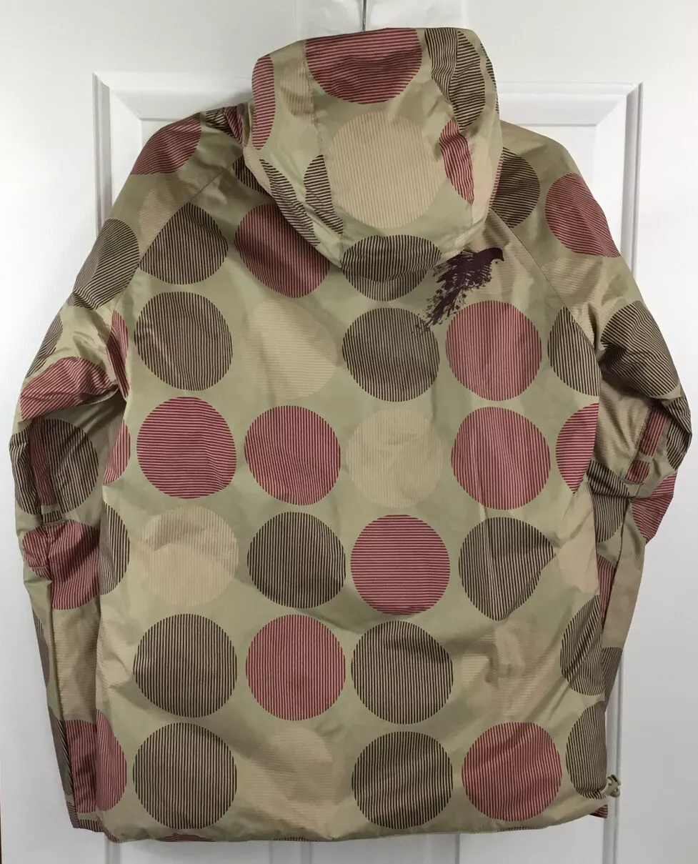burton reversible down hooded ski snow dot circle jacket