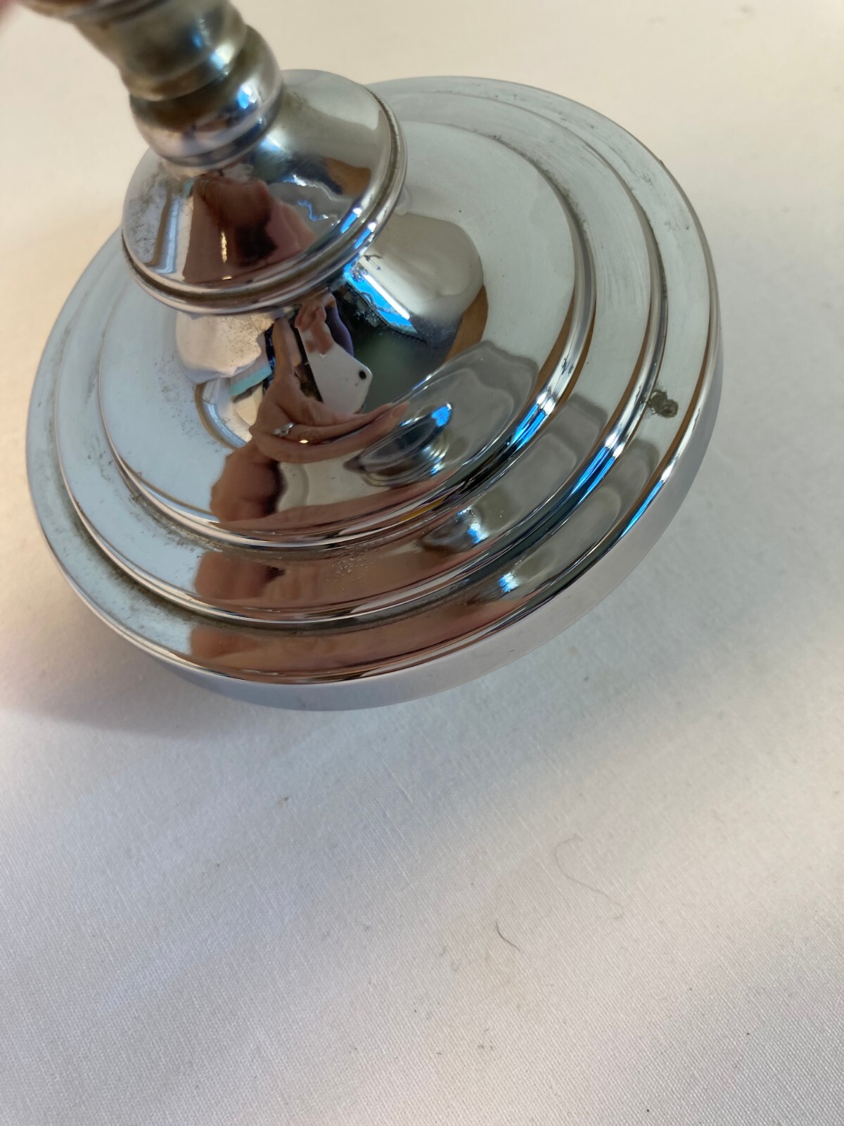 Partylite Silver Tone Falmouth  Pillar Pedestal Candle Holder stand MES