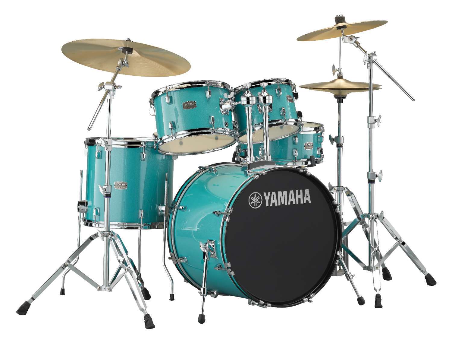 Yamaha Rydeen Drum Kit, Turquoise Glitter Includes Hardware And Paiste Cymbals