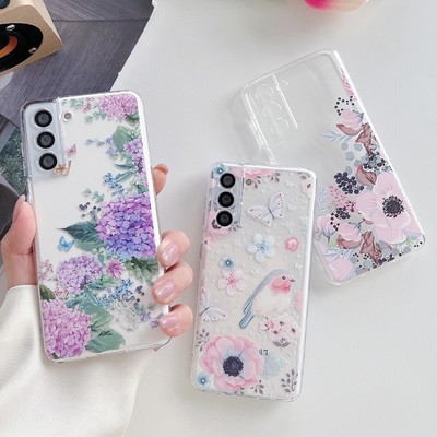 For Samsung Galaxy S24 S23 S22 S10 A73 A54 A34 A14 A13 Floral Pattern Phone Case
