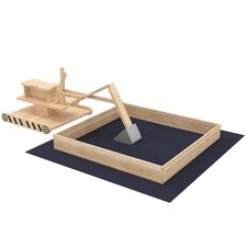 Qaba Kids Wooden Sandbox Outdoor with 360 Rotating Digger Seat 72"x35"x22"