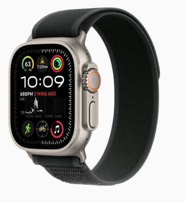 Apple Watch Ultra 2 49mm Titanium Case with Trail Loop - Blue/Black, M/L (GPS +