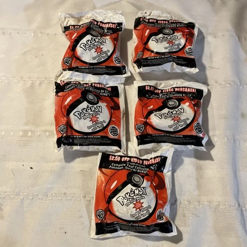 Vintage Burger King 2000 Pokemon The 1st Movie Toy Blind Bag x 5 Factory Sealed