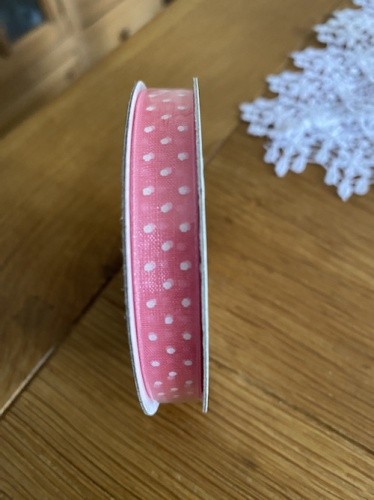 Three Kings Ribbon #23 Pink Delight 10mm Dotted Organza 7m Reel