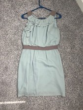 Ann Taylor Loft Women’s Ruffle front silk Dress-Sz 0