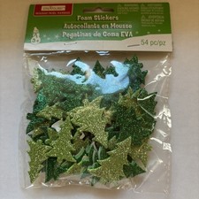 Creatology Holiday Foam Stickers Green Christmas Trees 54 Pieces New Sealed NIP