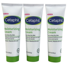 Cetaphil Moisturizing Cream 3oz Tubes for Dry Skin 3 Pack, Dry to Very Dry Skin