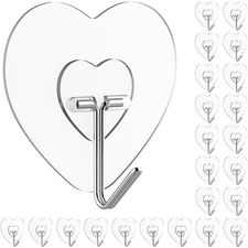 Heavy Duty Self Adhesive Hooks 24 Pack Waterproof Wall Hooks for Towels Coat