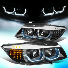 For 2005-2008 Bmw E90 325i 328i 335i Led Signal Blue 3d Drl Projector Headlight