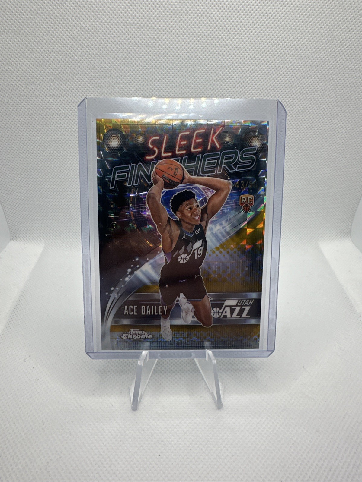 2025-26 Topps Chrome Ace Bailey Sleek Finishers Gold Geometric /50 #SF-25