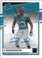 2020 Donruss Clearly Rated Rookie Autographs Blue #43 C.J. Henderson Auto /35 FB
