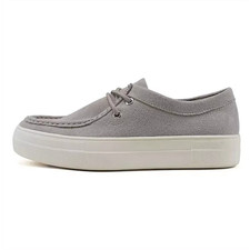 Women s Slip-On Sneakers Faux Suede Gray Casual Comfort Size 7