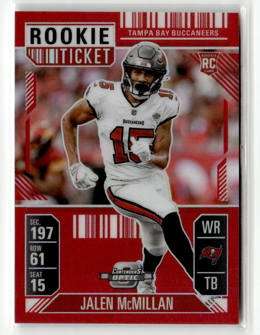 2024 Panini Contenders Optic #72 Jalen McMillan Red RC #/199