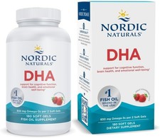 Nordic Naturals DHA 830mg Omega 3 Fish Oil Strawberry Flavor 180 Soft Gels