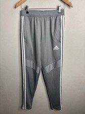Adidas Pants Mens Small Gray AEROREADY Three Stripe Athletic Tapered Track