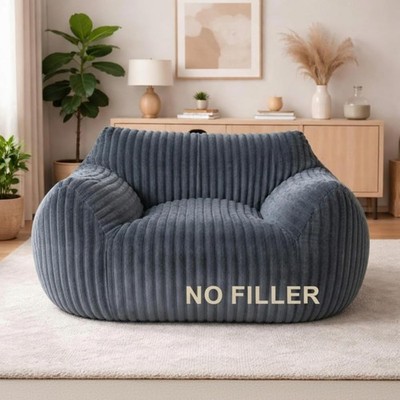 Bean Bag Chair Cover Only for Adults Bean Bag Cover with Armrests and Back