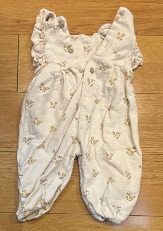 ZARA Ivory Yellow Floral Sleeveless Romper One-Piece for Baby Girl 1-3 Months