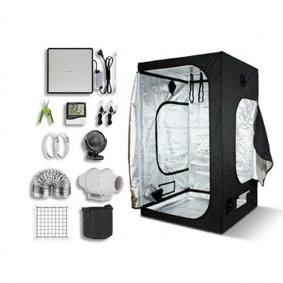 XL Grow Set 120x120x200cm Full-Spectrum LED Growbox Zelt Abluft Komplett