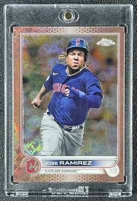 JOSE RAMIREZ 2022 TOPPS CHROME LOGOFRACTOR #11 ROSE GOLD REFRACTOR 1/1 GUARDIANS