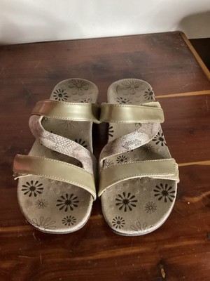 Women's Size 8 Vionic Gold Jodie Sandal, Adjustable Straps