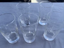 Libby Symphony Etched Vintage Tumblers Set Of 5 Glasses 5” Tall