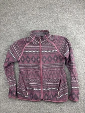 Smartwool Sweater Womens Medium Purple Full Zip Wool Knit Jacket Fair Isle