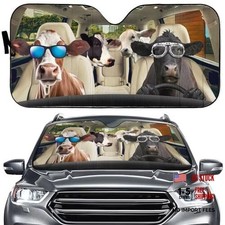 Cool Driving Car Windshield Sunshade for Car Front Windows, Farm Animals Cow