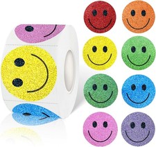 1.5 Inch Shiny Happy Face Stickers Circle Dots Labels Reward Stickers Teachers S