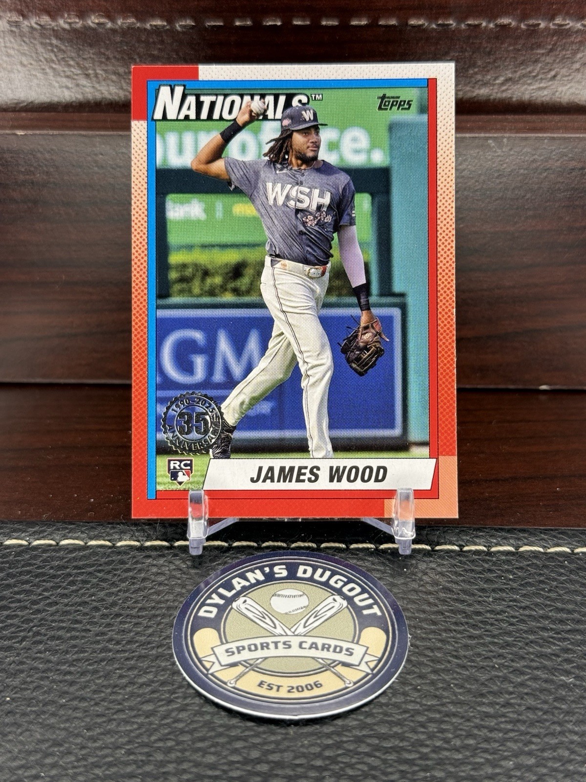 2025 Topps Series 1 1990 Topps Baseball James Wood #T90-39 The Real One /90 (RC)