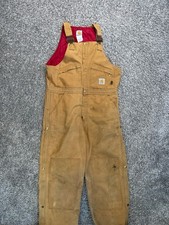 Men s Carhartt 38x32 Tan Overalls. Distressed But Still Very Useable. 0157