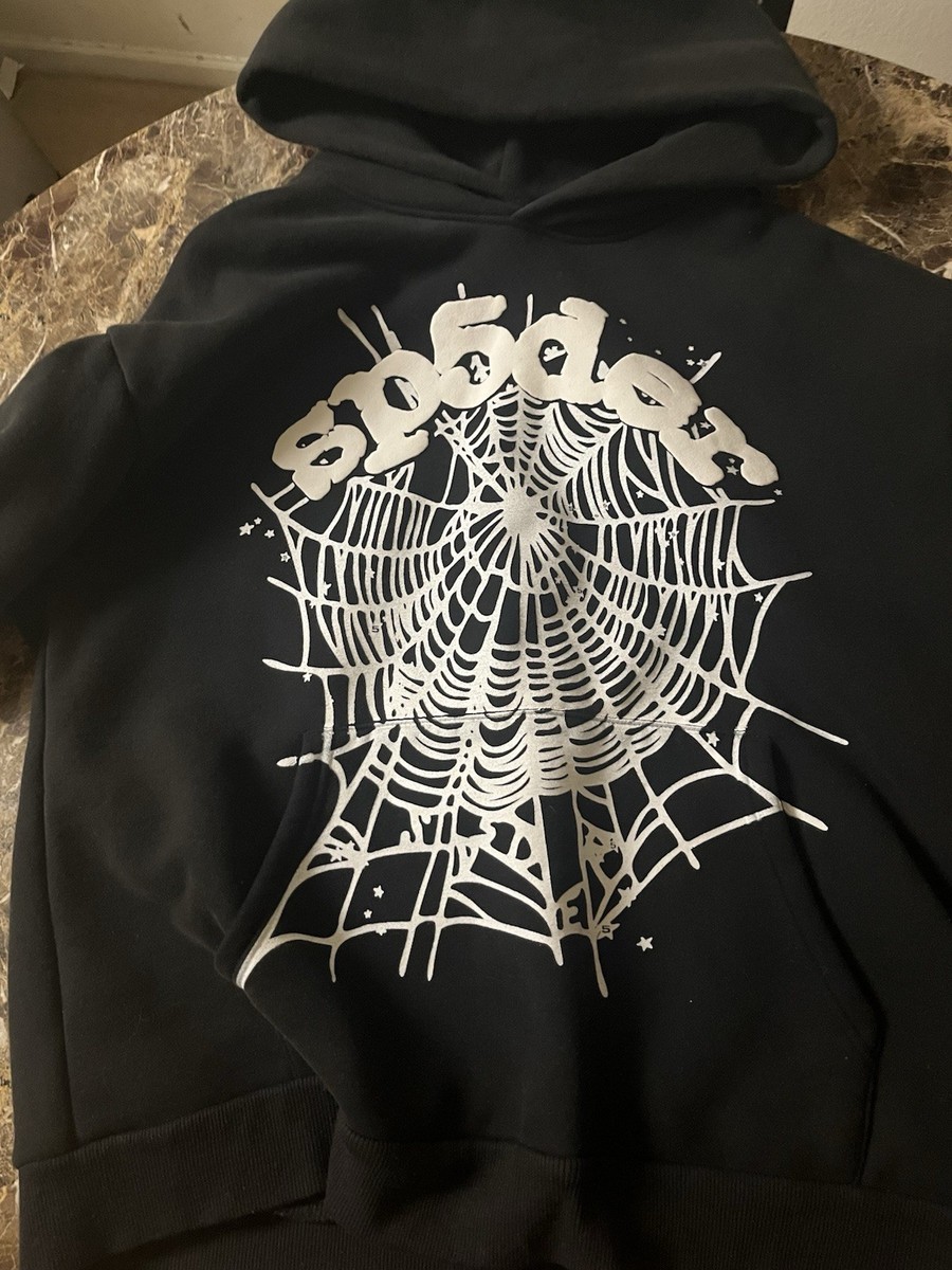 Sp5der OG Black and White Web Hoodie Size Large | eBay